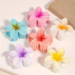 Clame pentru prins parul tip cleste CLM025GG, set 6 bucati Flori medii in stil Hawaiane Clame pentru prins parul tip cleste CLM025GG, set 6 bucati Flori medii in stil Hawaiane